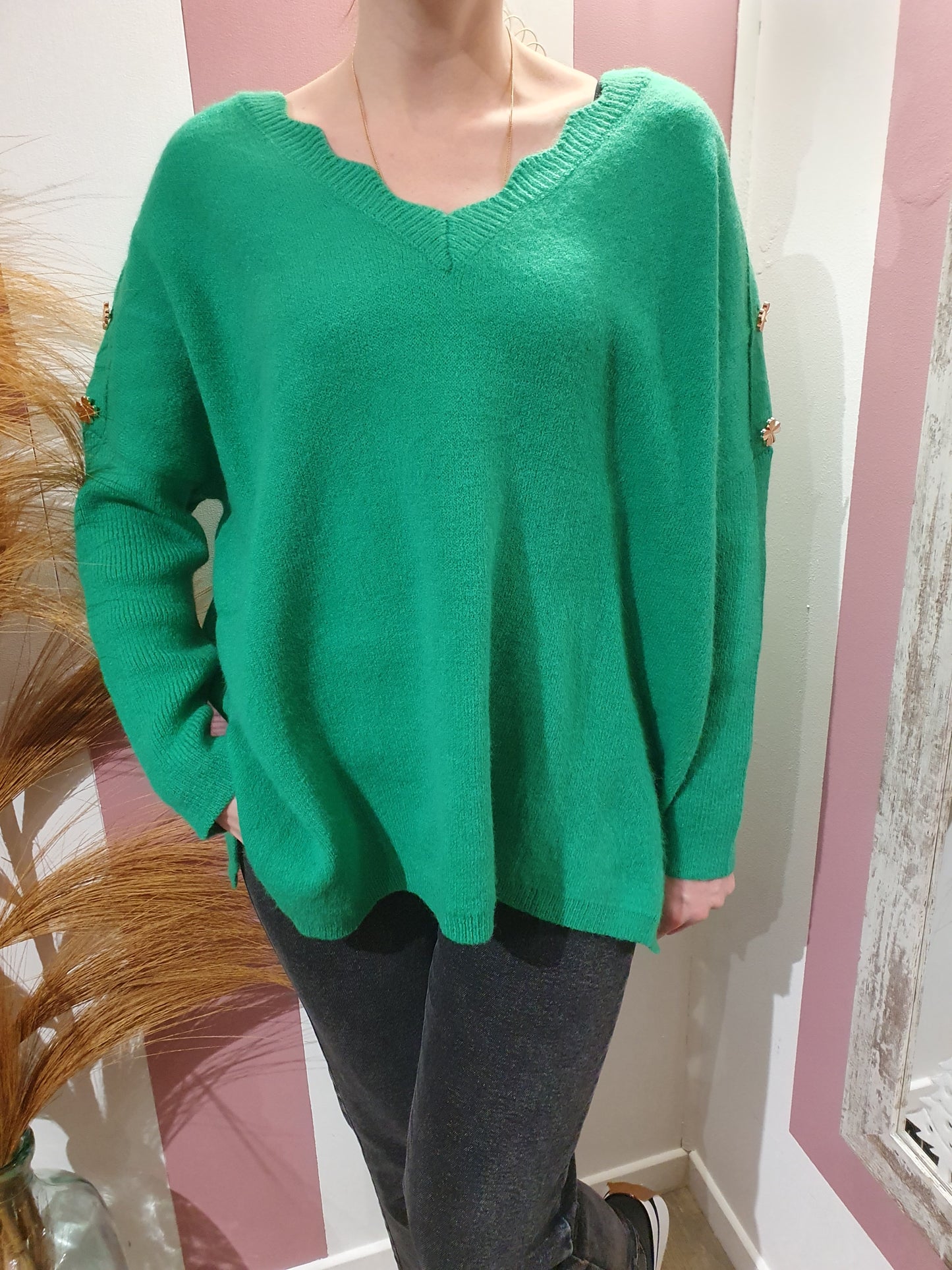 Pull "Camille" vert