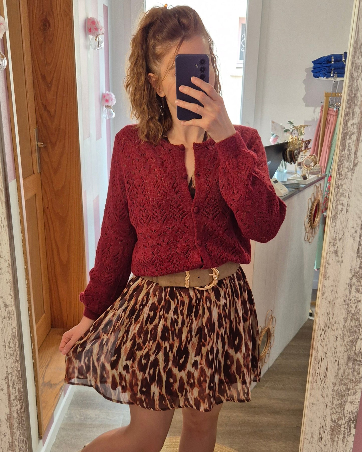 Gilet "Solange" bordeaux