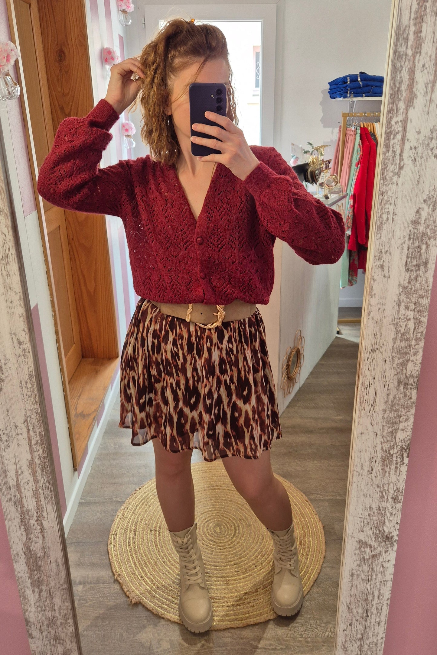 Gilet "Solange" bordeaux