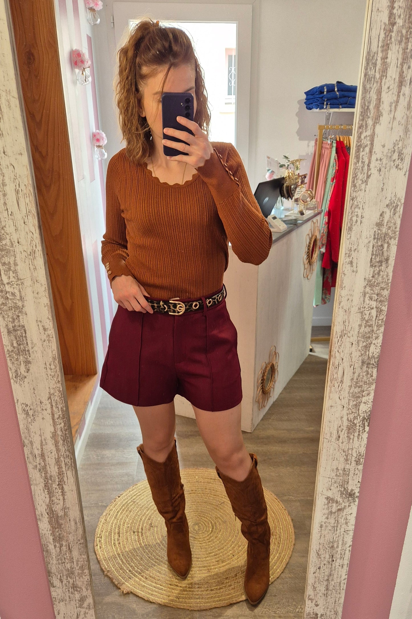 Pull fin "Henriette" cognac