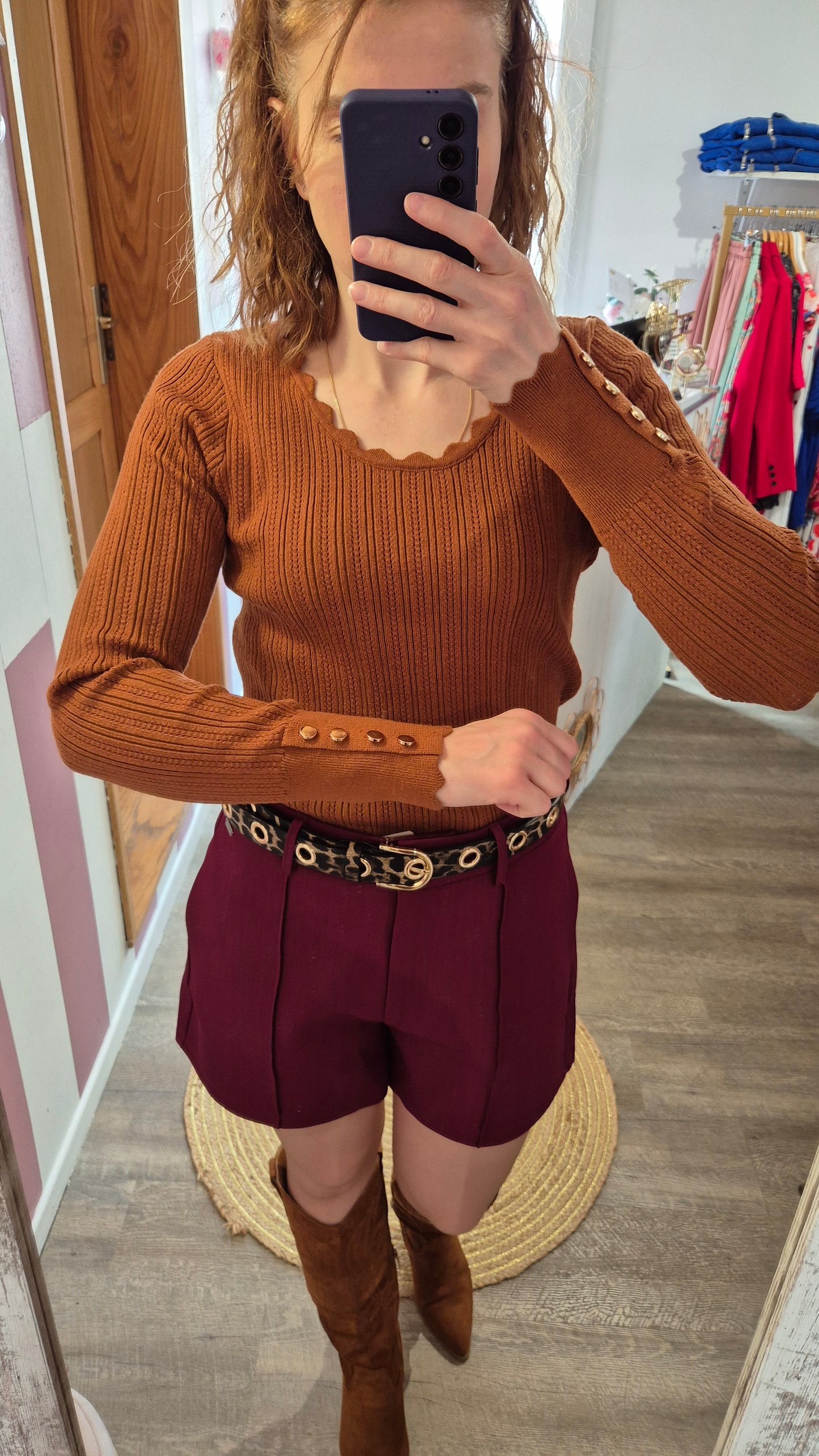 Pull fin "Henriette" cognac