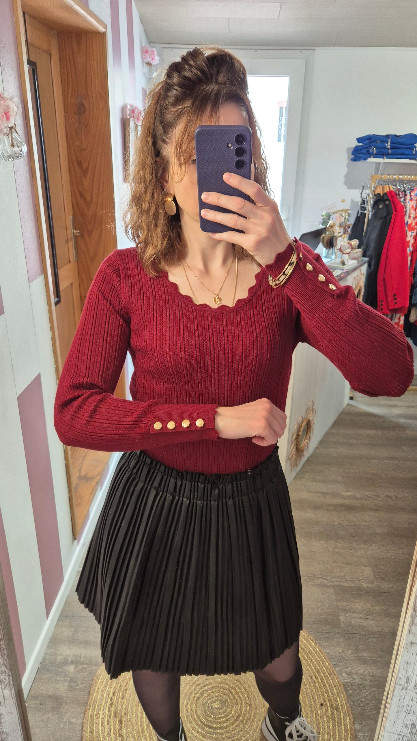 Pull fin "Henriette" bordeaux
