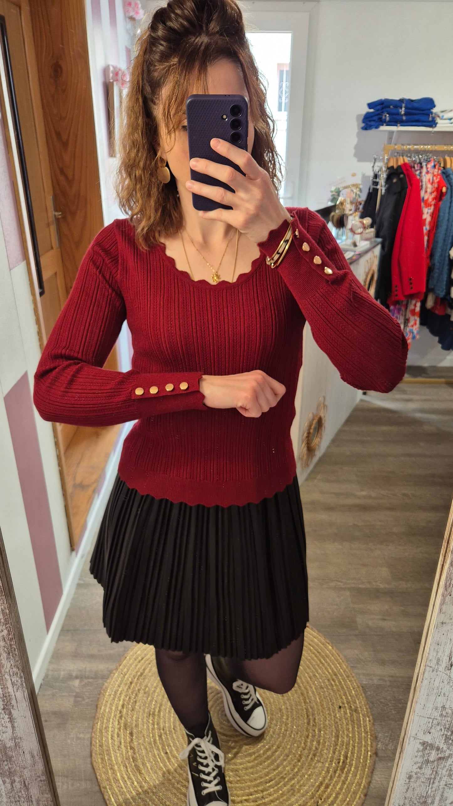 Pull fin "Henriette" bordeaux