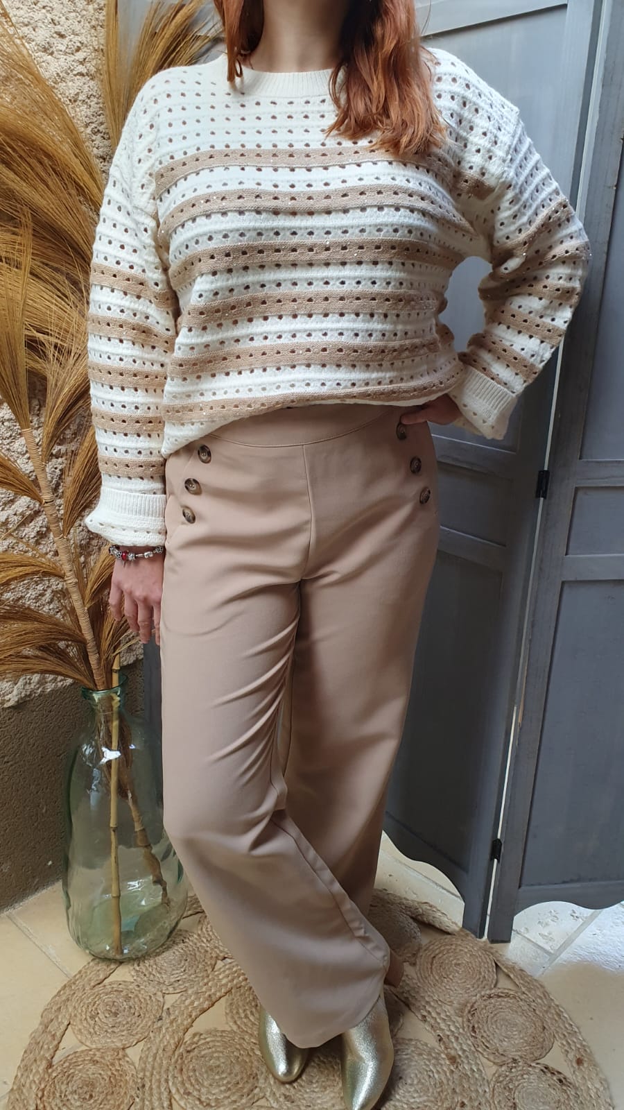 Pantalon "Carlos" crème