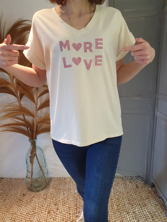 T-shirt "More Love" crème