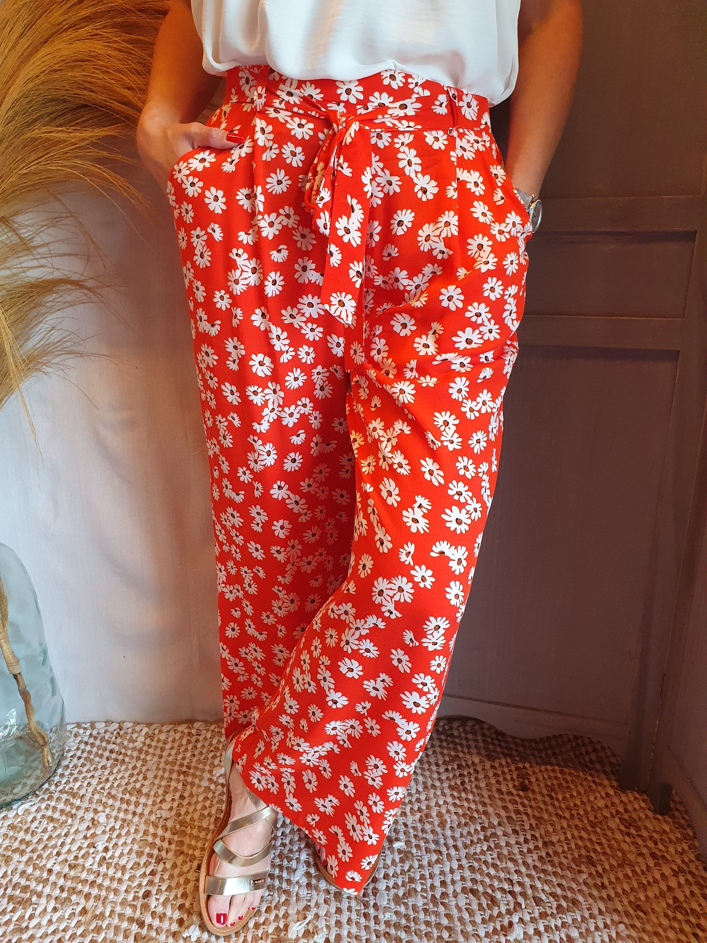 Pantalon "Daisy" rouge