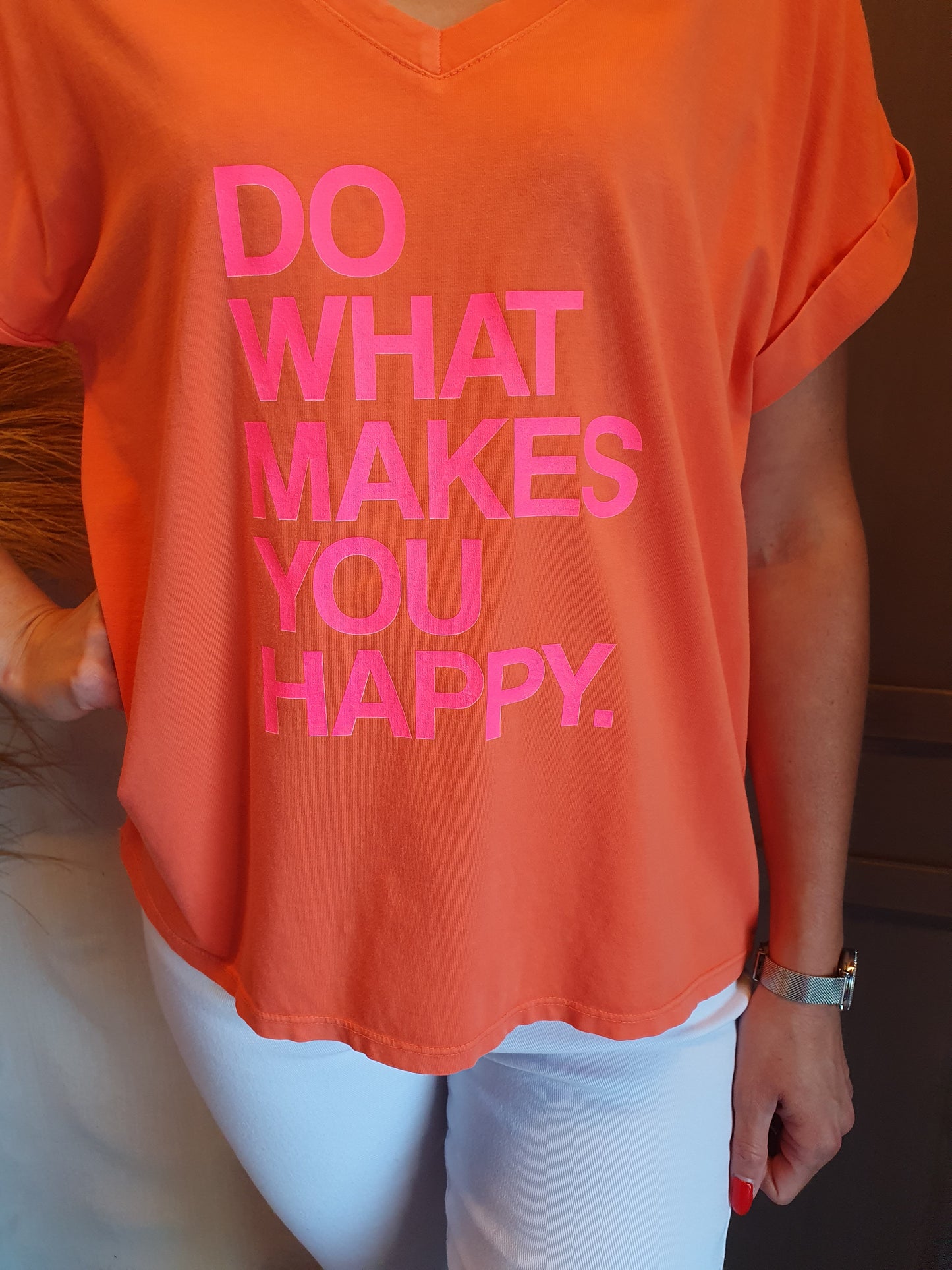 T-shirt "Happy" orange