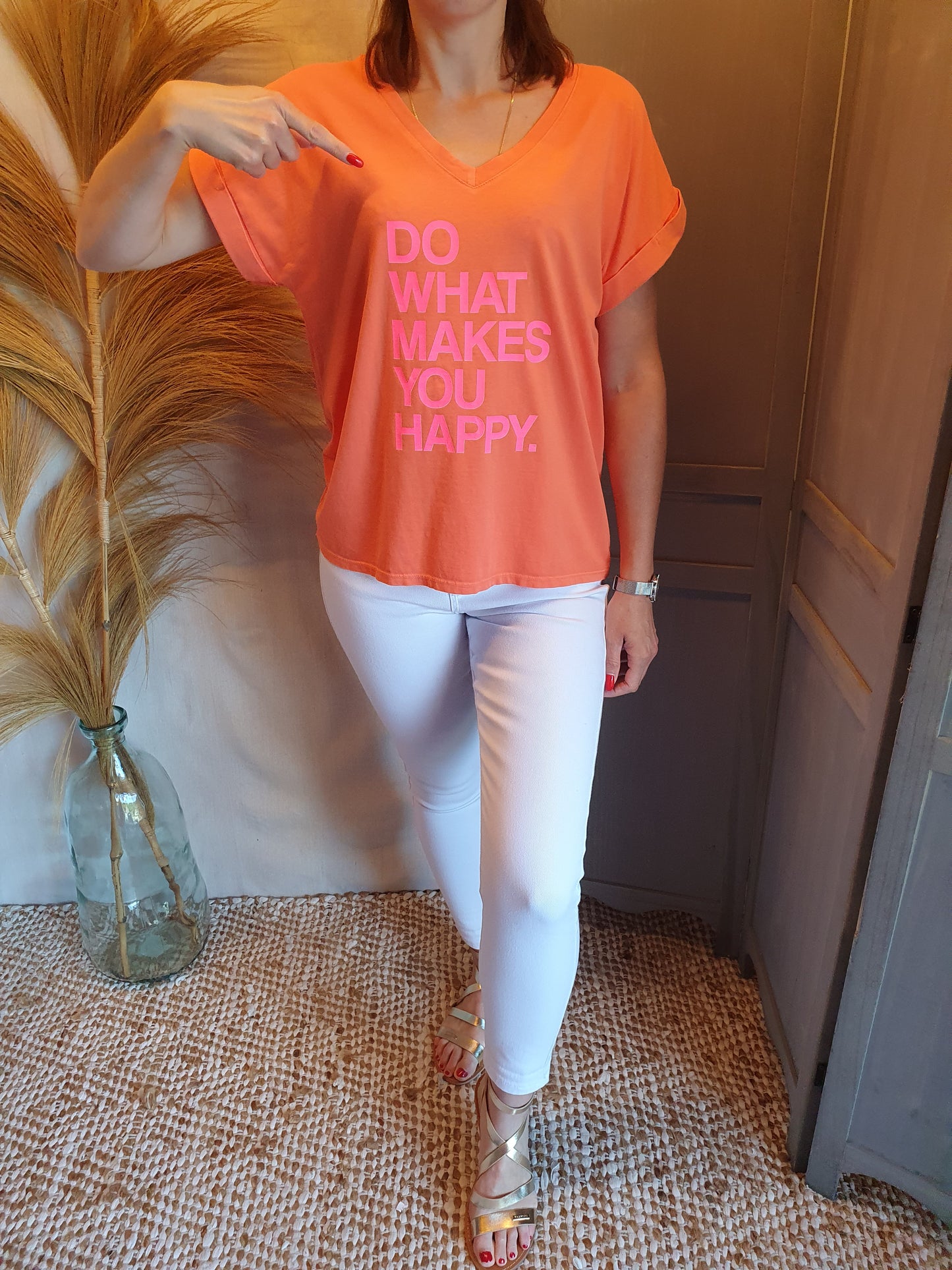 T-shirt "Happy" orange