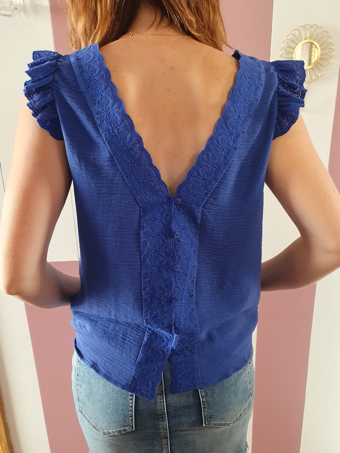 Top "Aurélie" bleu