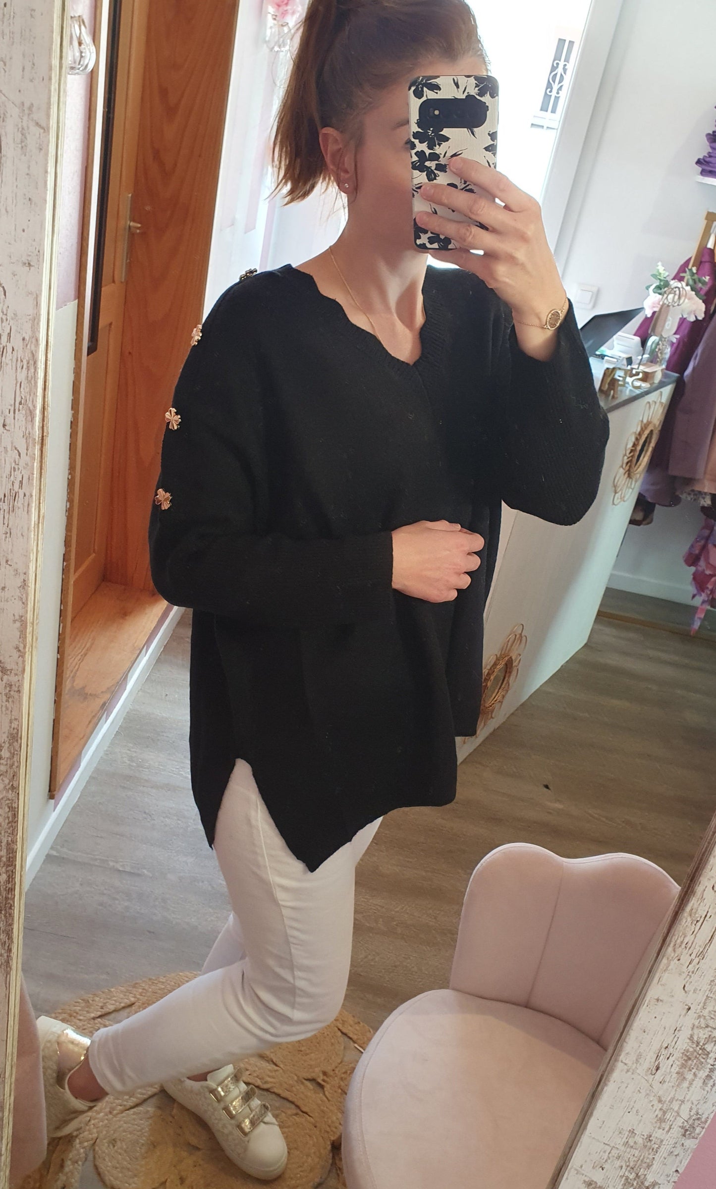 Pull "Camille" noir