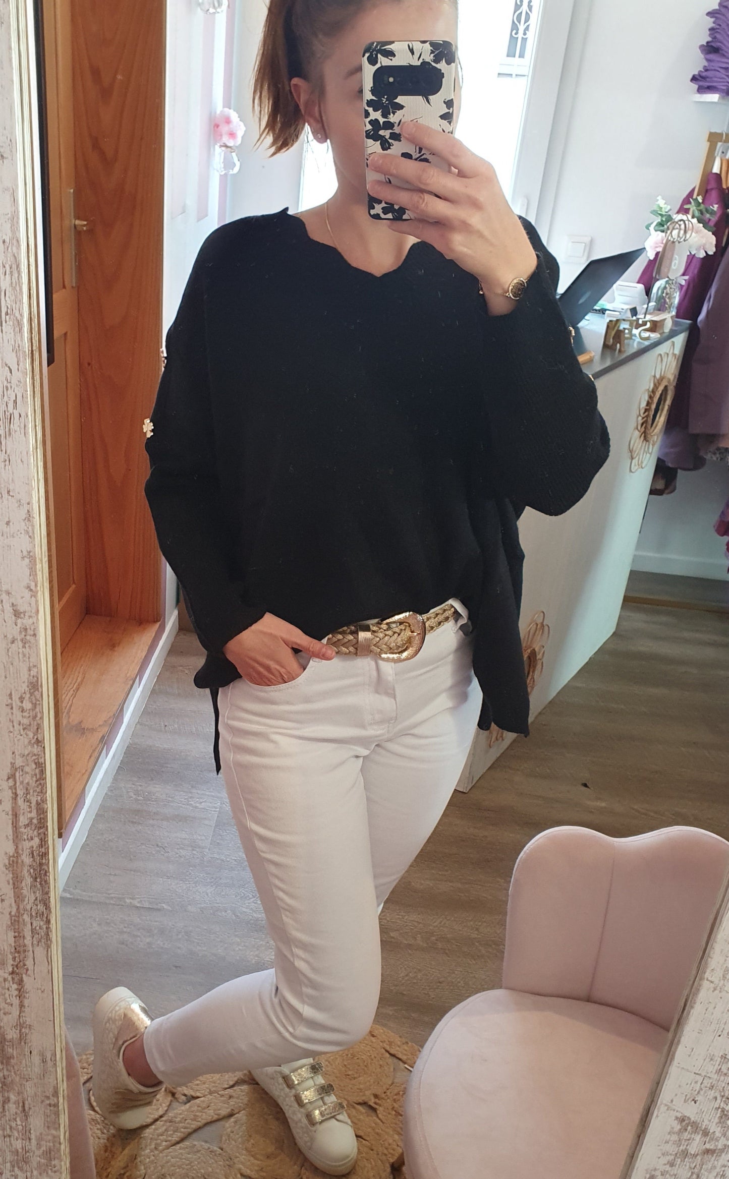 Pull "Camille" noir