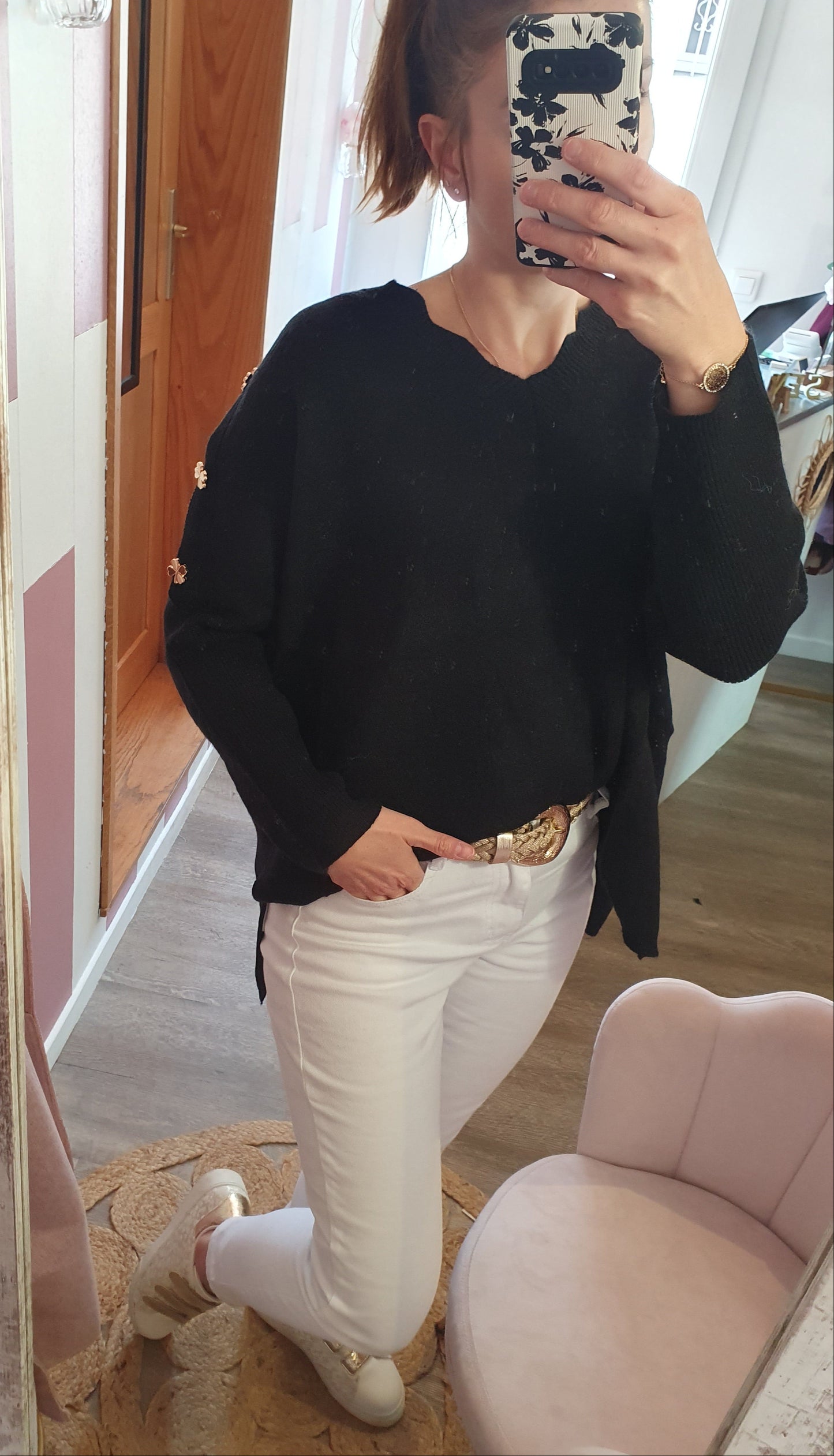 Pull "Camille" noir