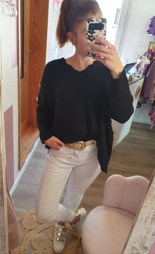 Pull "Camille" noir