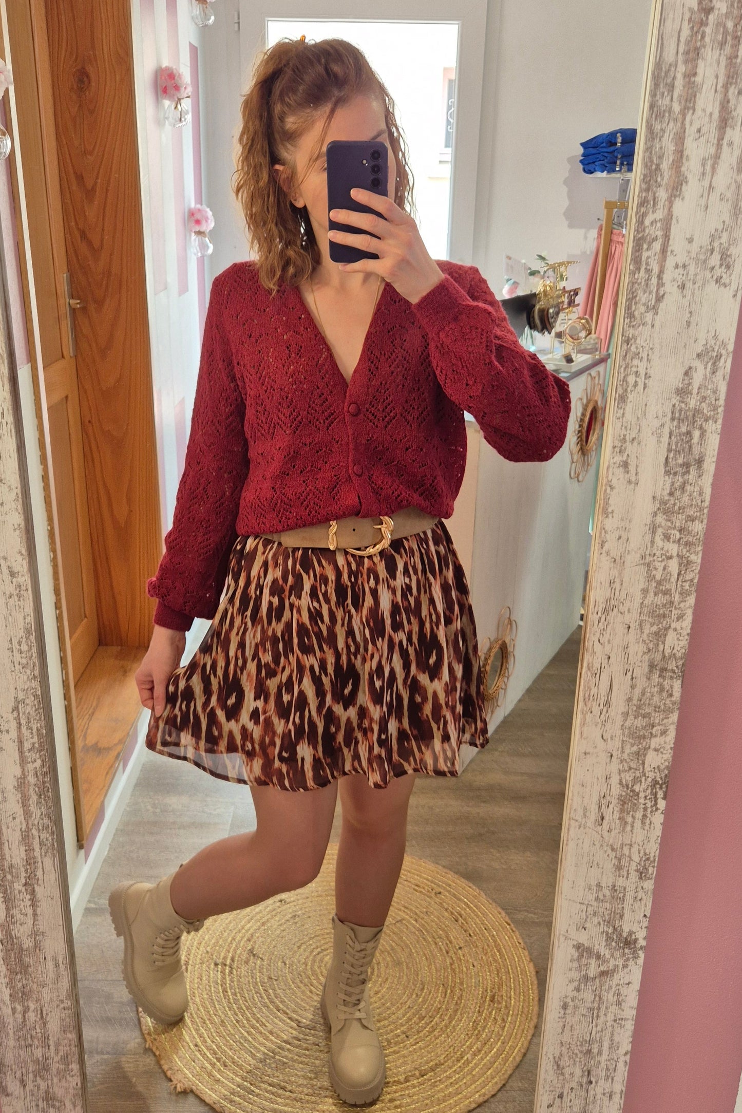 Gilet "Solange" bordeaux