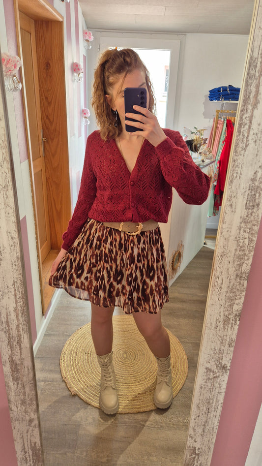 Gilet "Solange" bordeaux