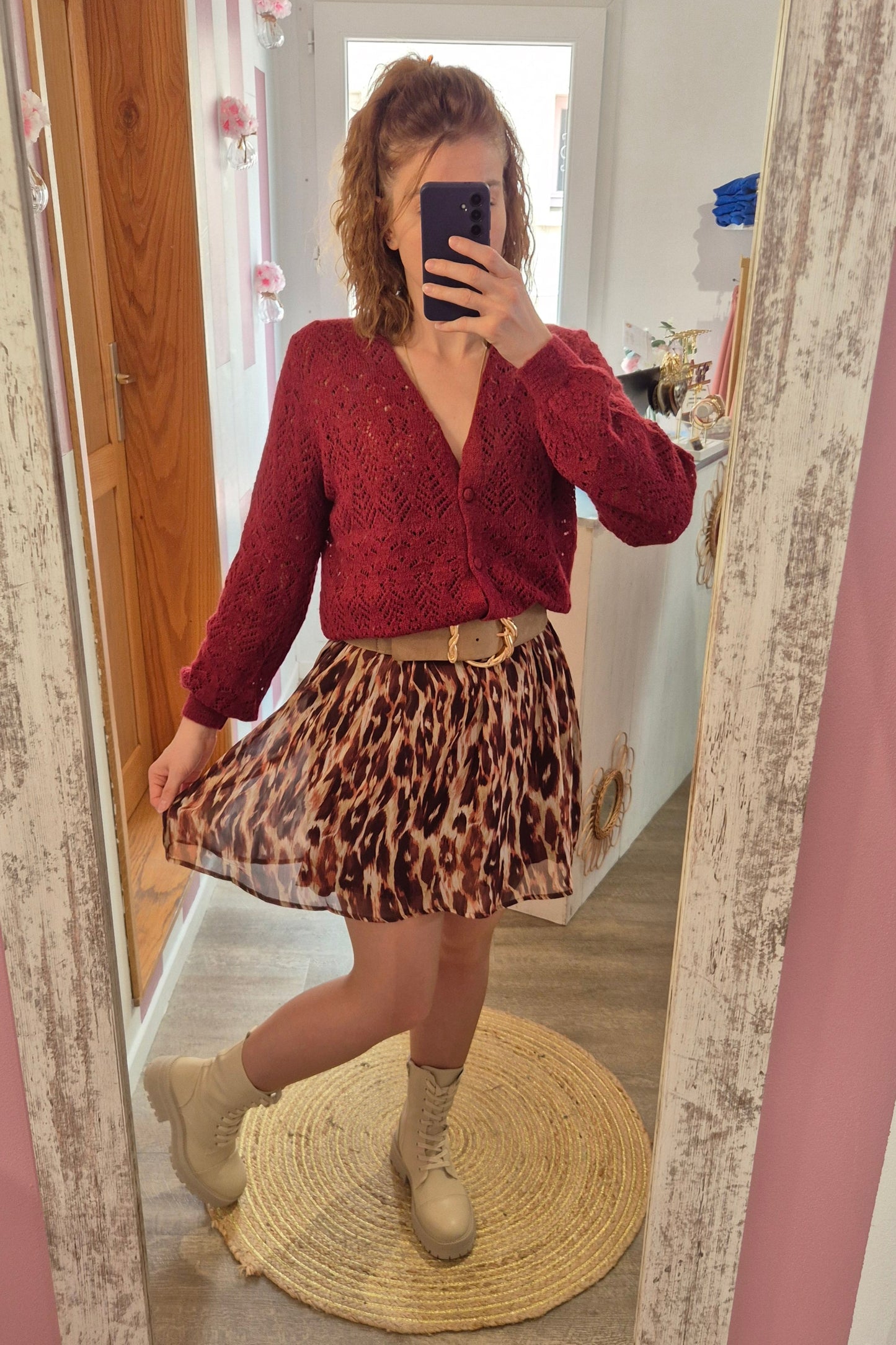 Gilet "Solange" bordeaux