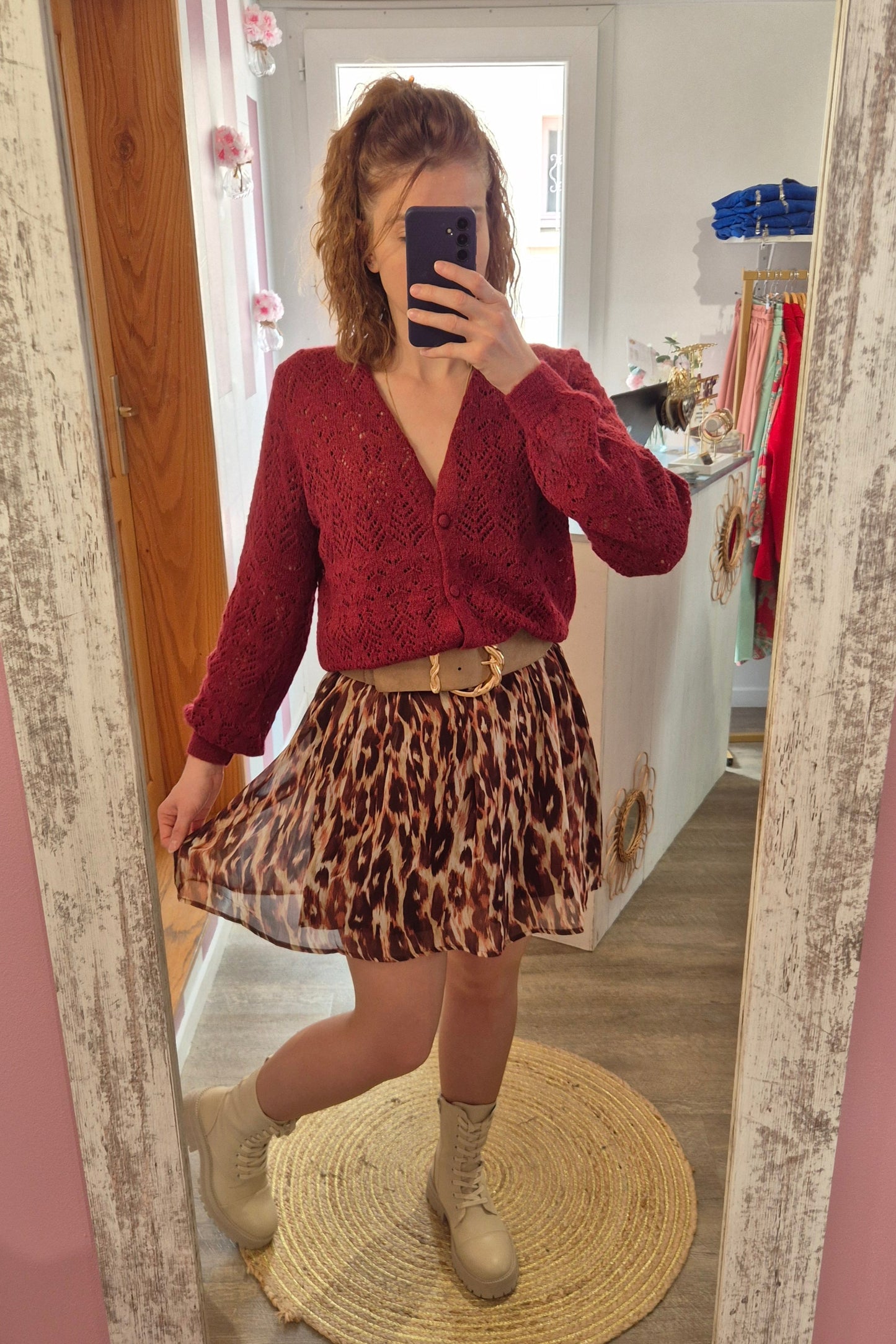 Gilet "Solange" bordeaux