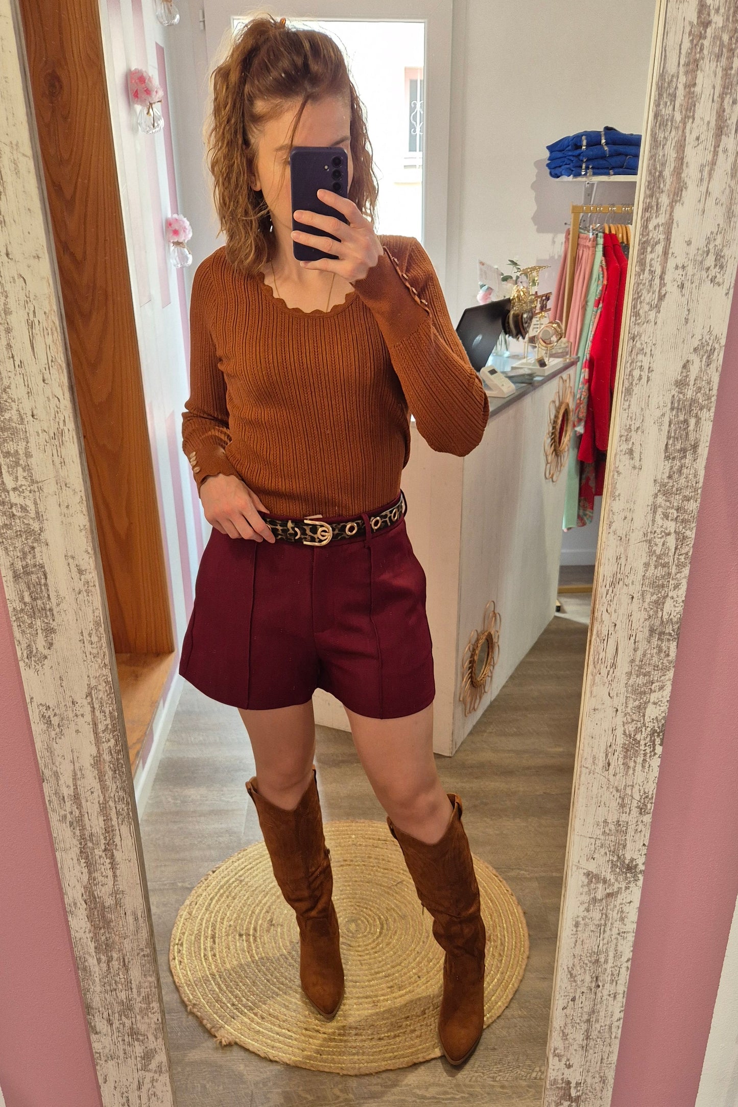 Pull fin "Henriette" cognac