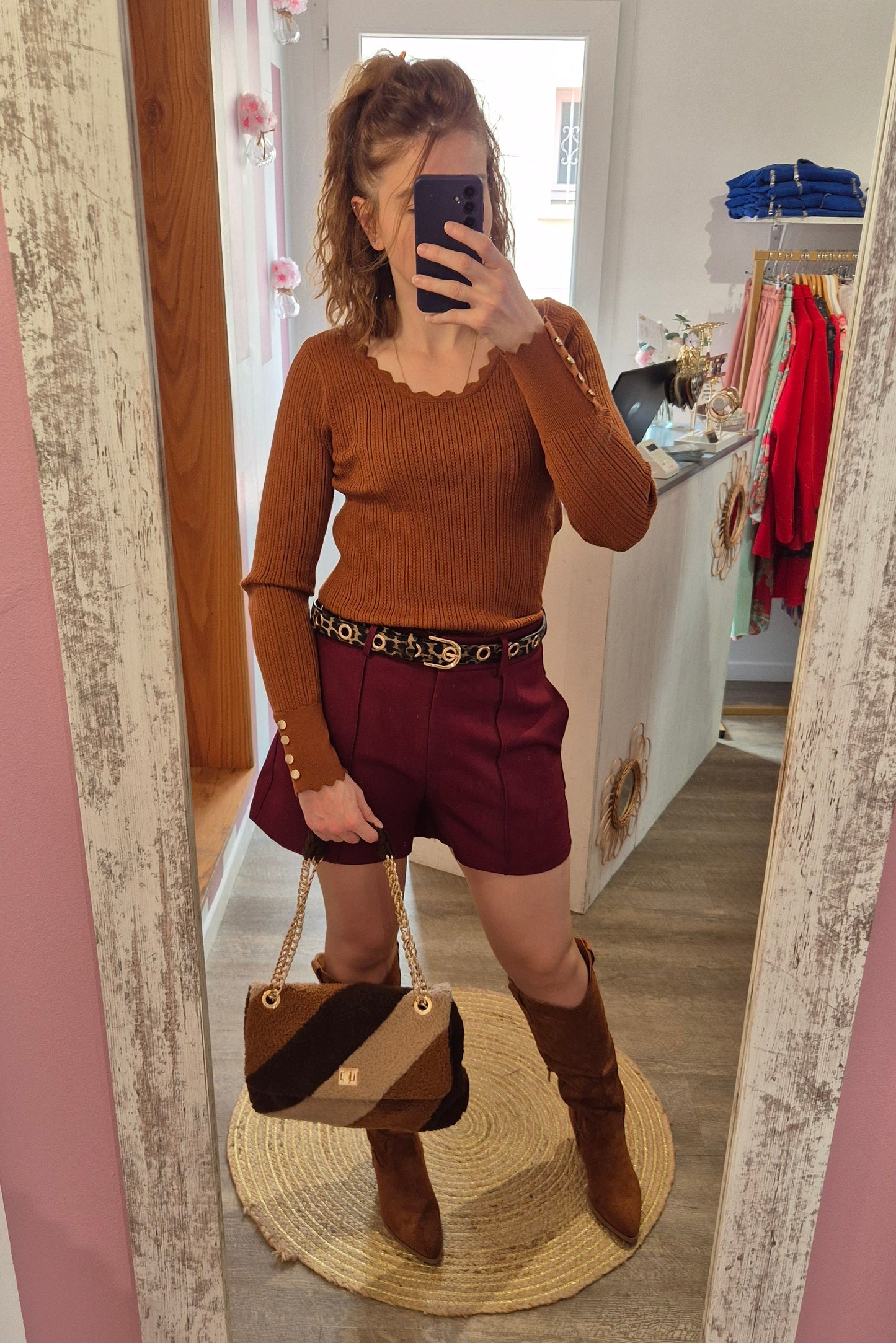 Pull fin "Henriette" cognac