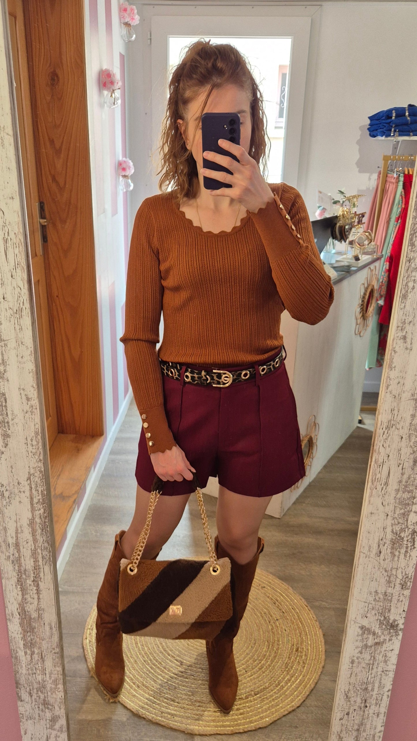 Pull fin "Henriette" cognac