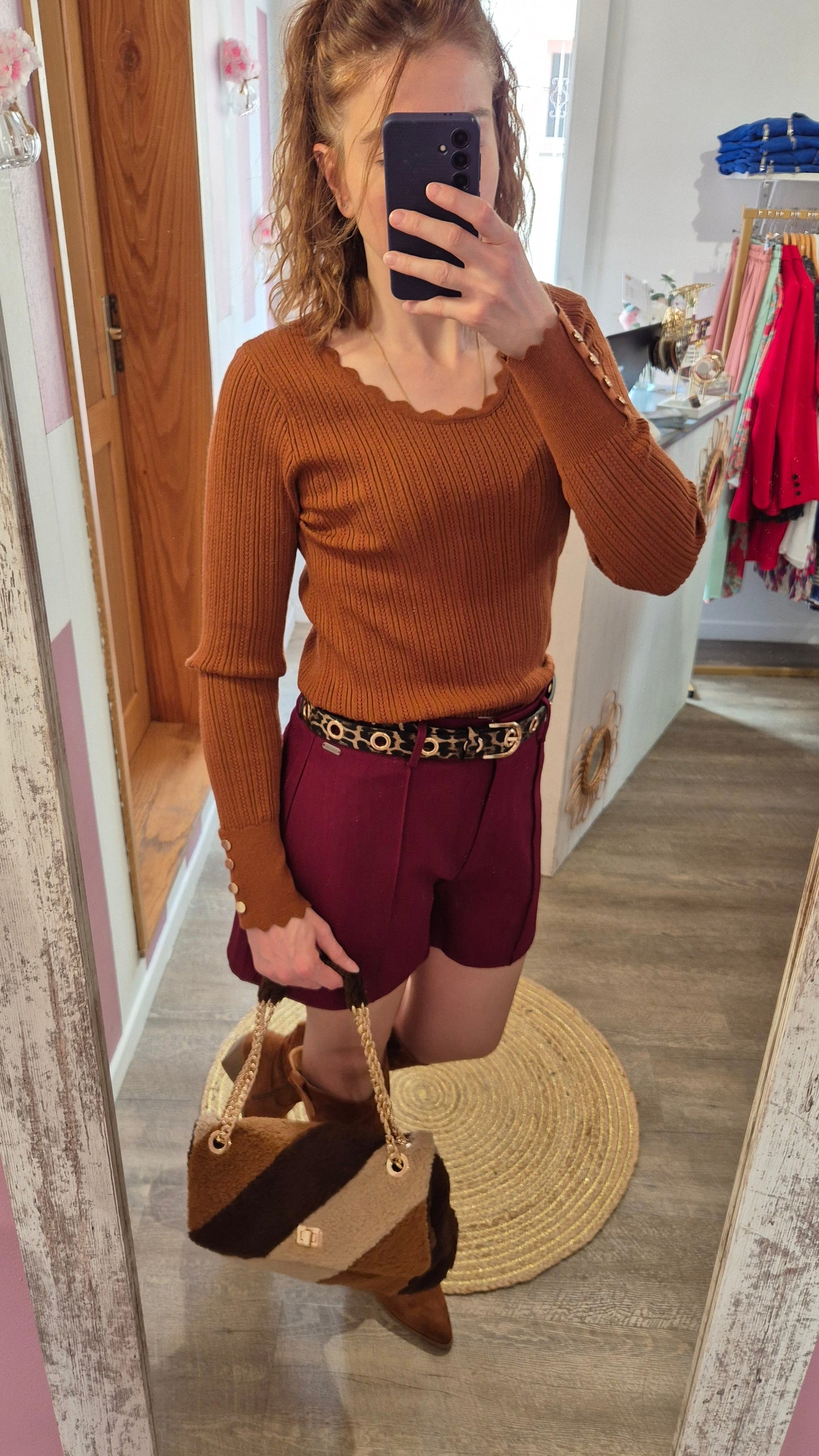 Pull fin "Henriette" cognac