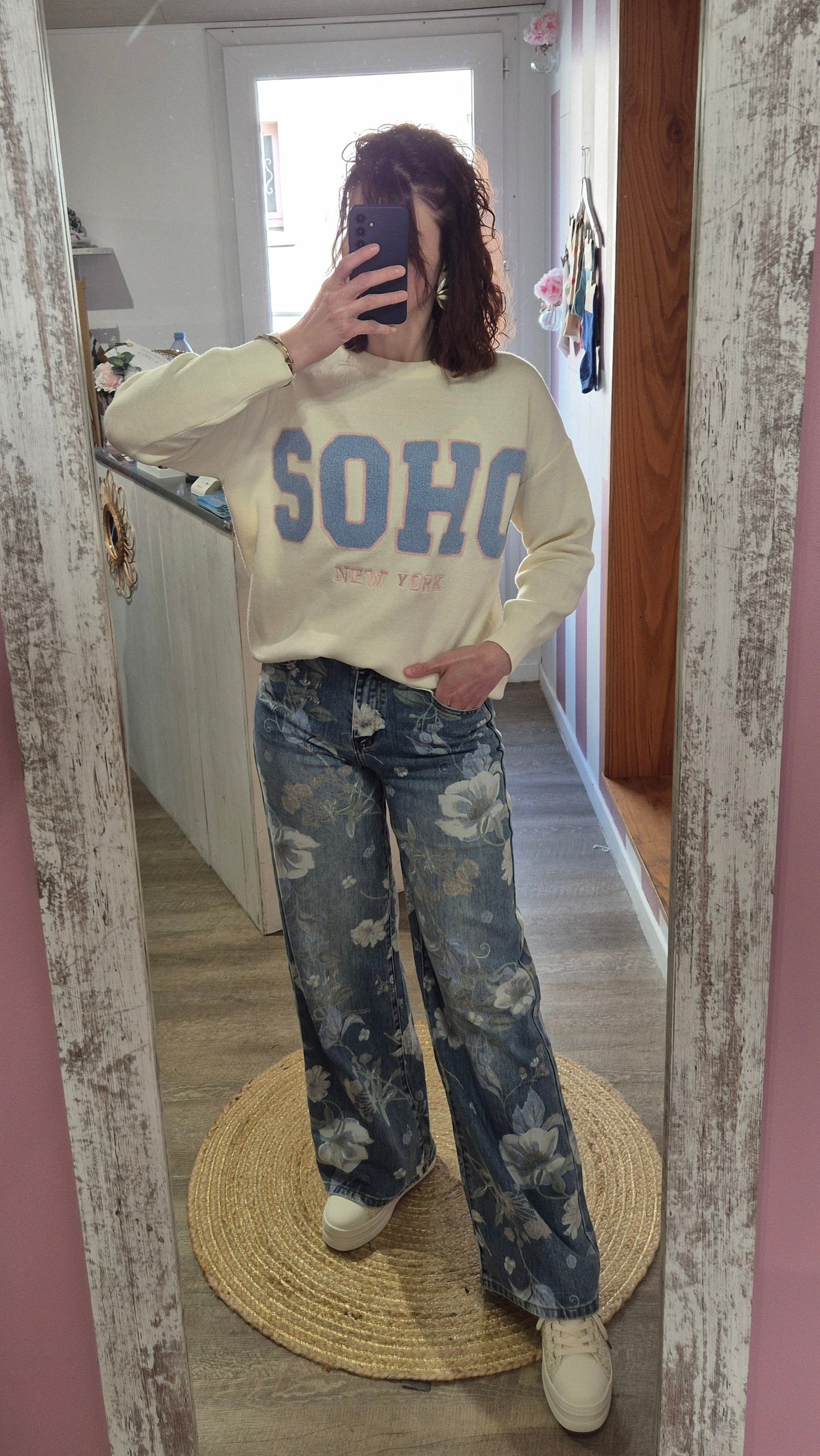 Pull "SOHO" bleu