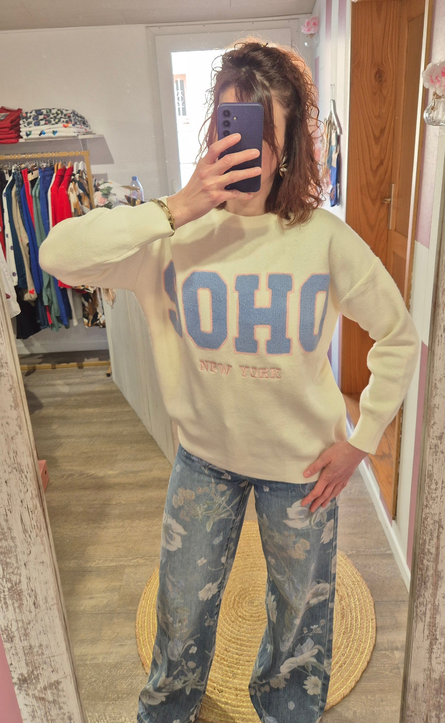 Pull "SOHO" bleu