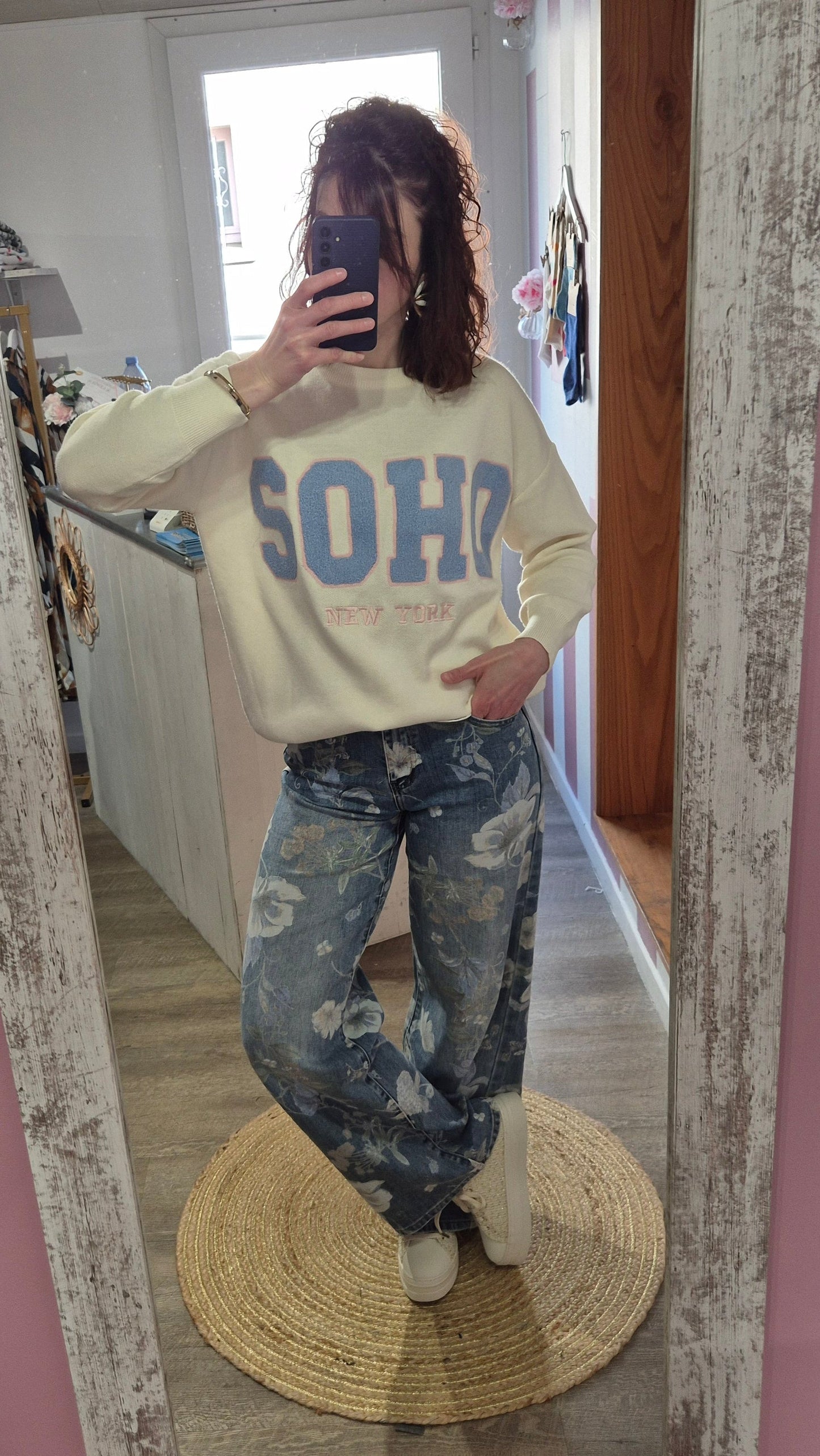 Pull "SOHO" bleu