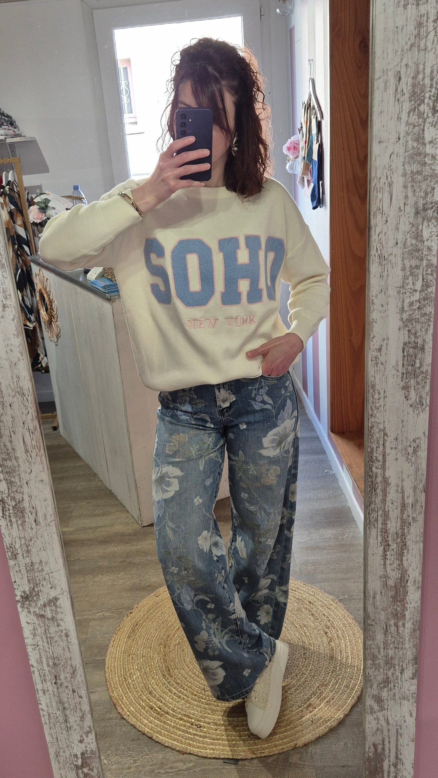 Pull "SOHO" bleu