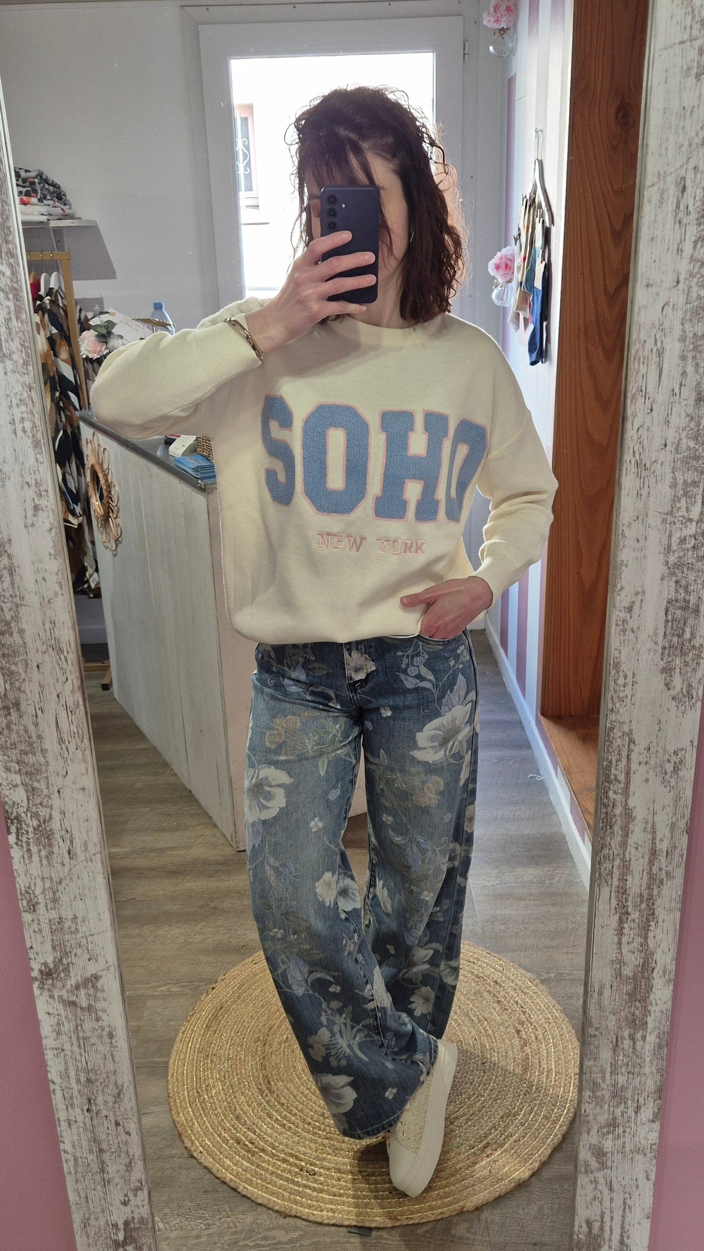Pull "SOHO" bleu