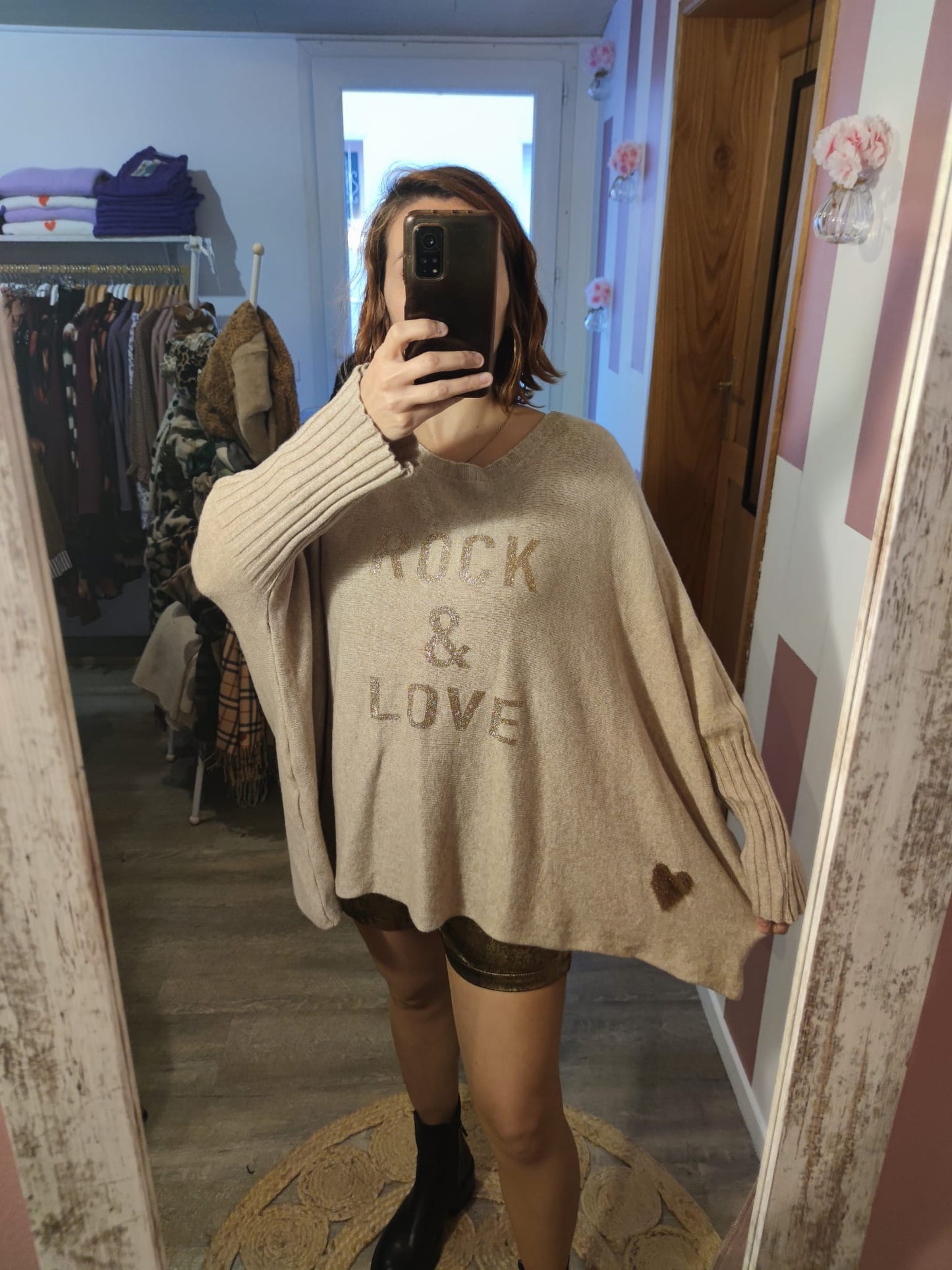 Pull "Rock & Love " beige