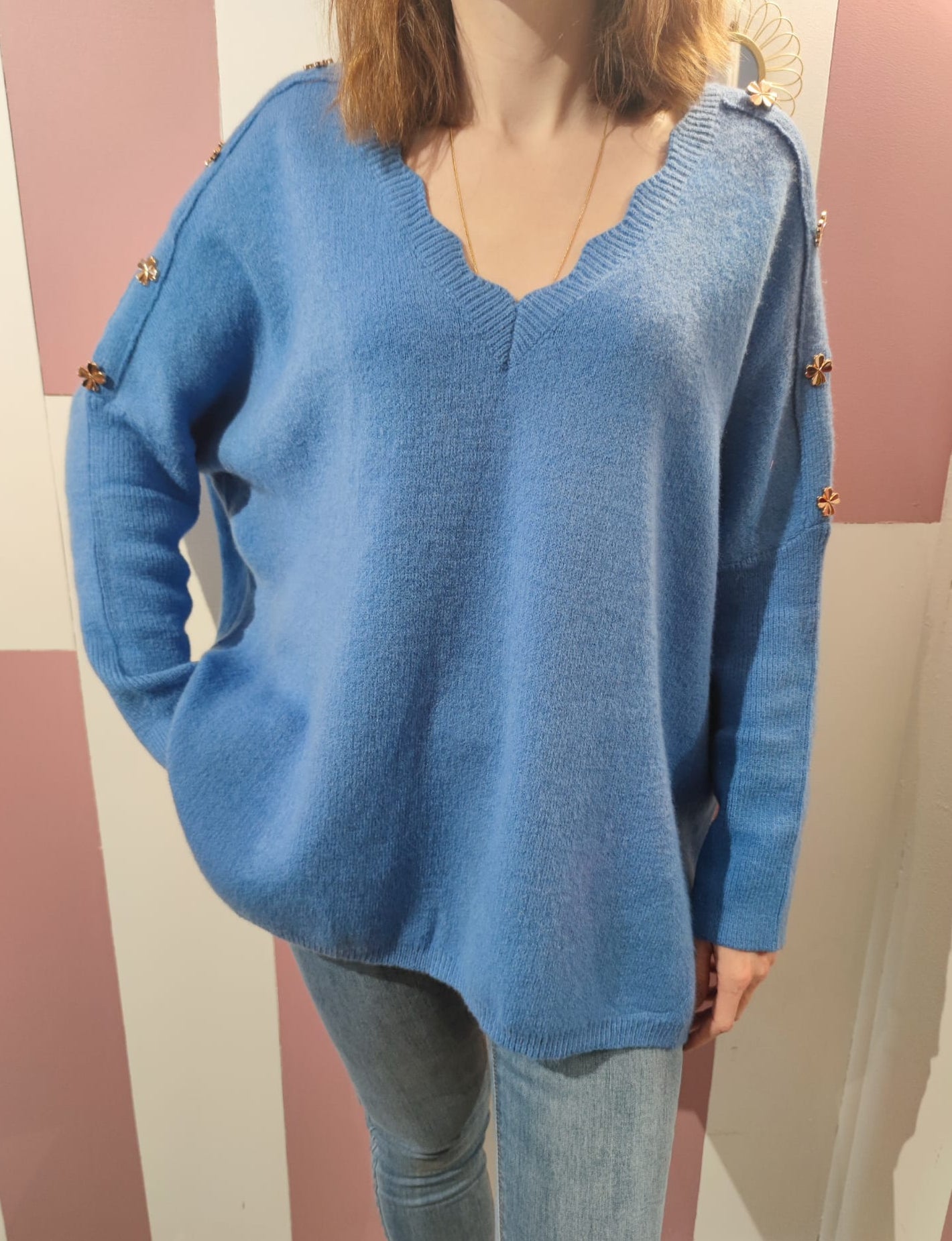 Pull "Camille" bleu