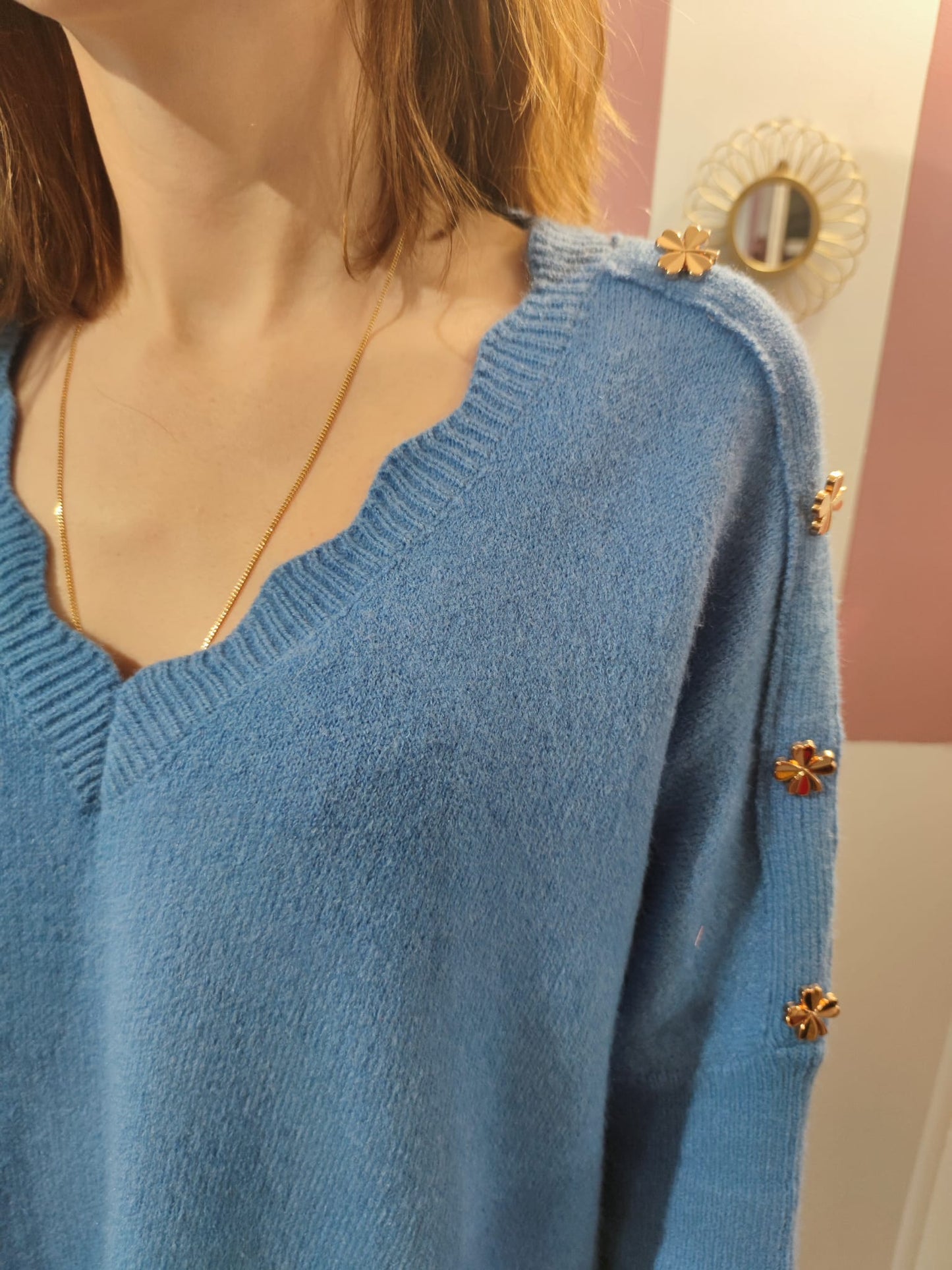 Pull "Camille" bleu