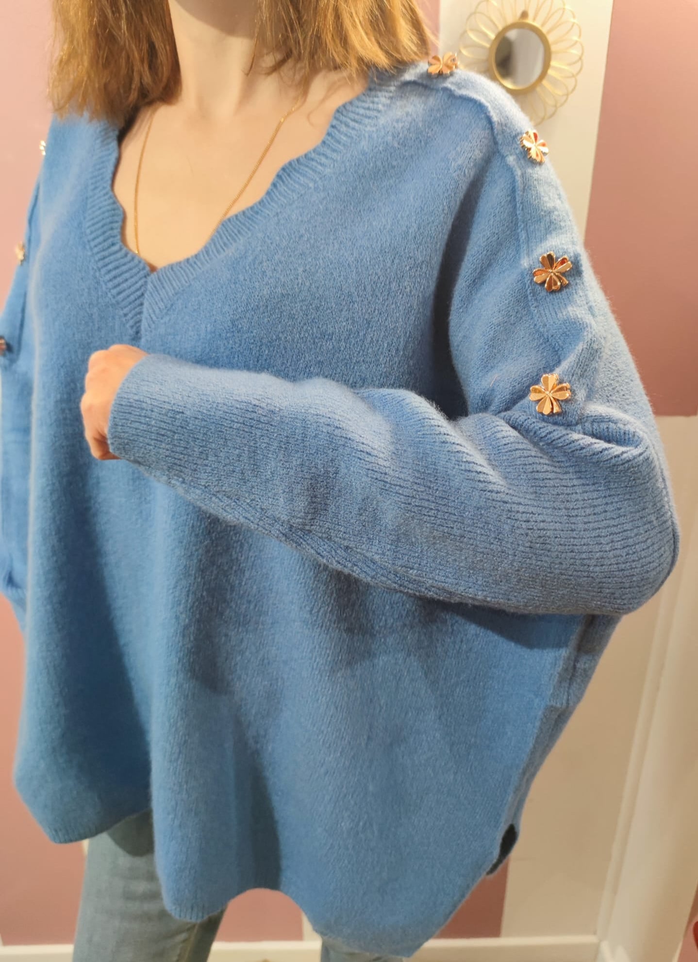 Pull "Camille" bleu