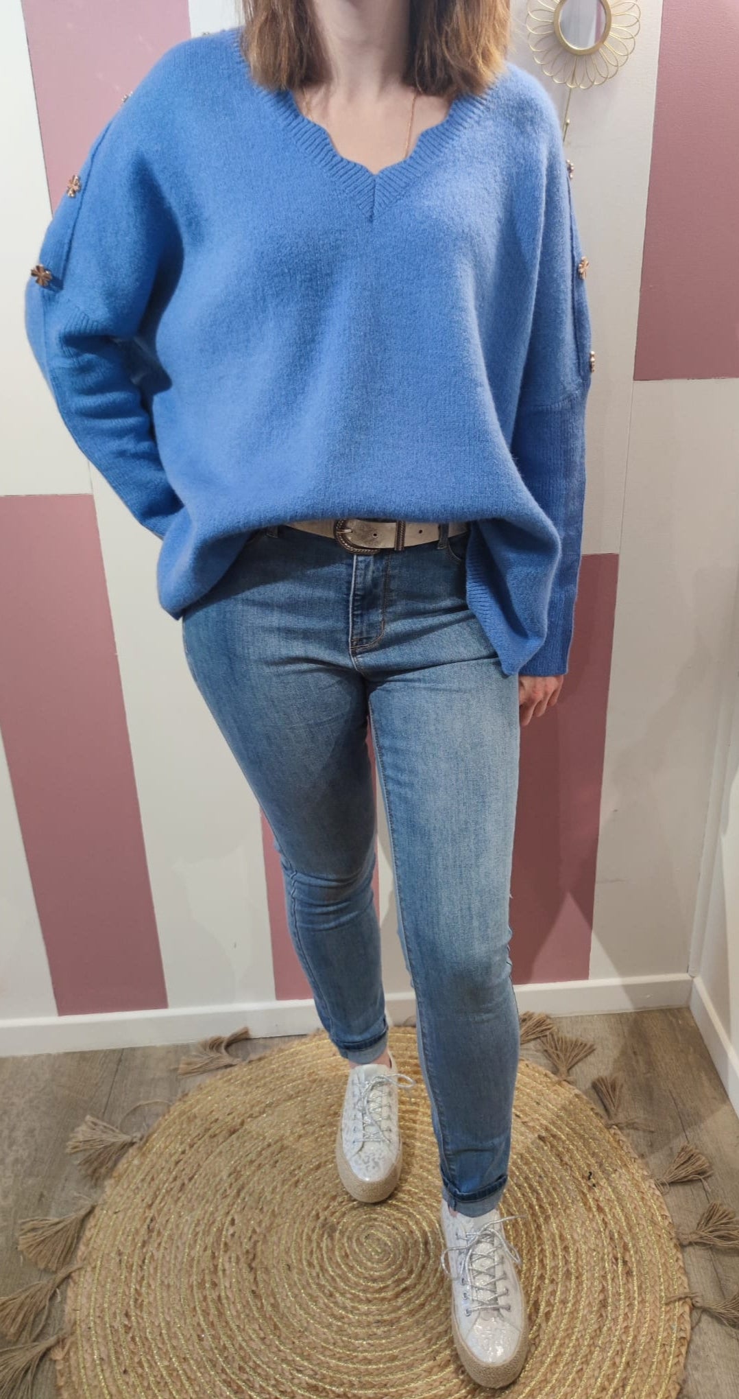 Pull "Camille" bleu