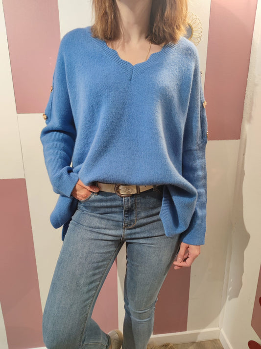 Pull "Camille" bleu