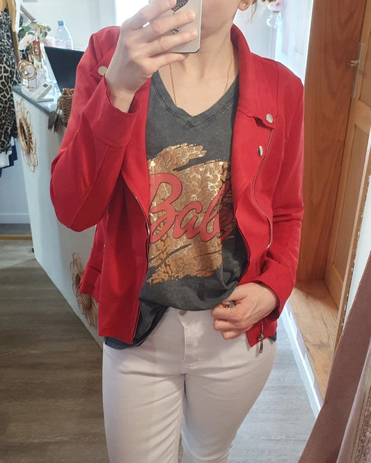 Perfecto "Maxime" rouge Belles courbes