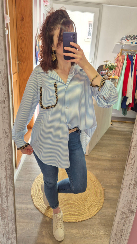 Chemise "Naya" rose ou bleu